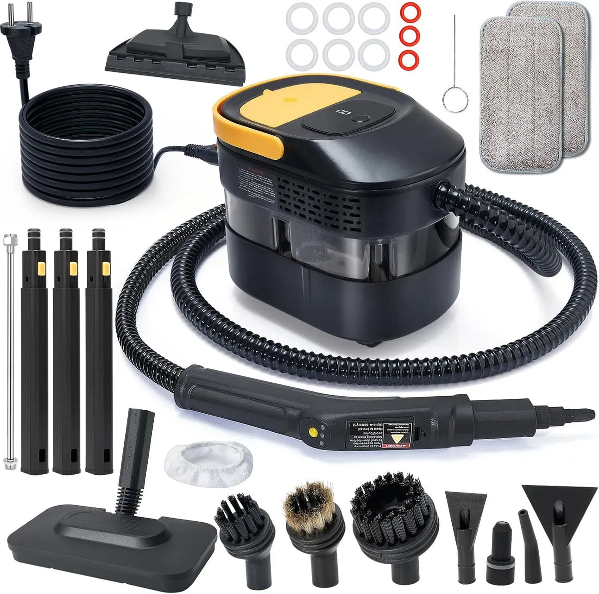 Dampfreiniger, 2500 W, Dampfreiniger 10s, Druckdampf, tragbar, 1600ML Tank Tragbarer Hochdruck, 2500W Steam Cleaner, 3 verstellbare Dampfstufen