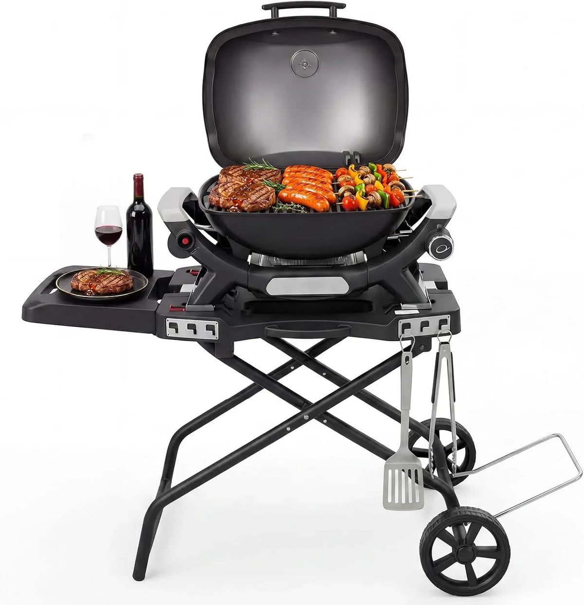 Q1000 Q2000 Servierwagen, Grillwagen, Grilltisch, Rollwagen, Outdoor-Arbeitstisch für Grill, Grill mit Gasbetrieb, tragbar, für Weber Q1000, GFTIME