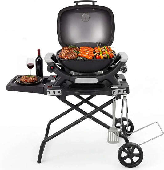 Q1000 Q2000 Servierwagen, Grillwagen, Grilltisch, Rollwagen, Outdoor-Arbeitstisch für Grill, Grill mit Gasbetrieb, tragbar, für Weber Q1000, GFTIME