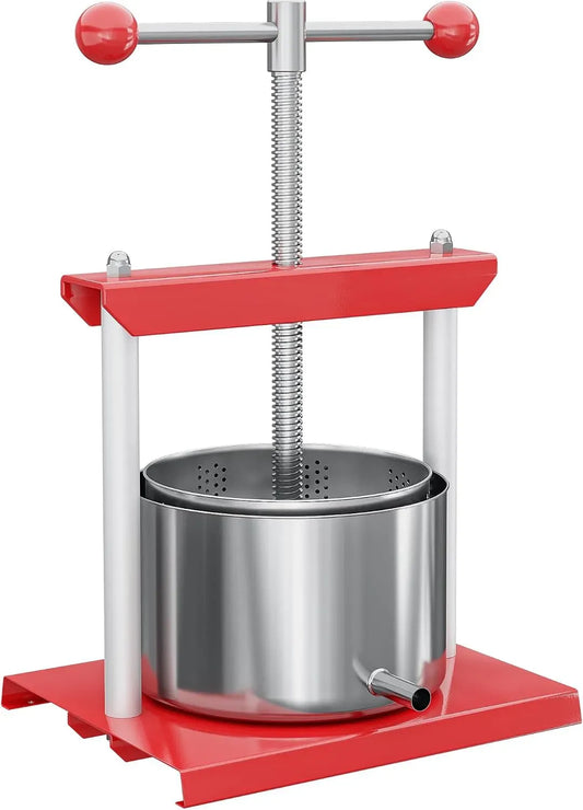 Wiltec 2-armigen Fruchtpresse, Beerenpresse, Obstpresse, Weinpresse, Saftpresse, 3 L, Edelstahl