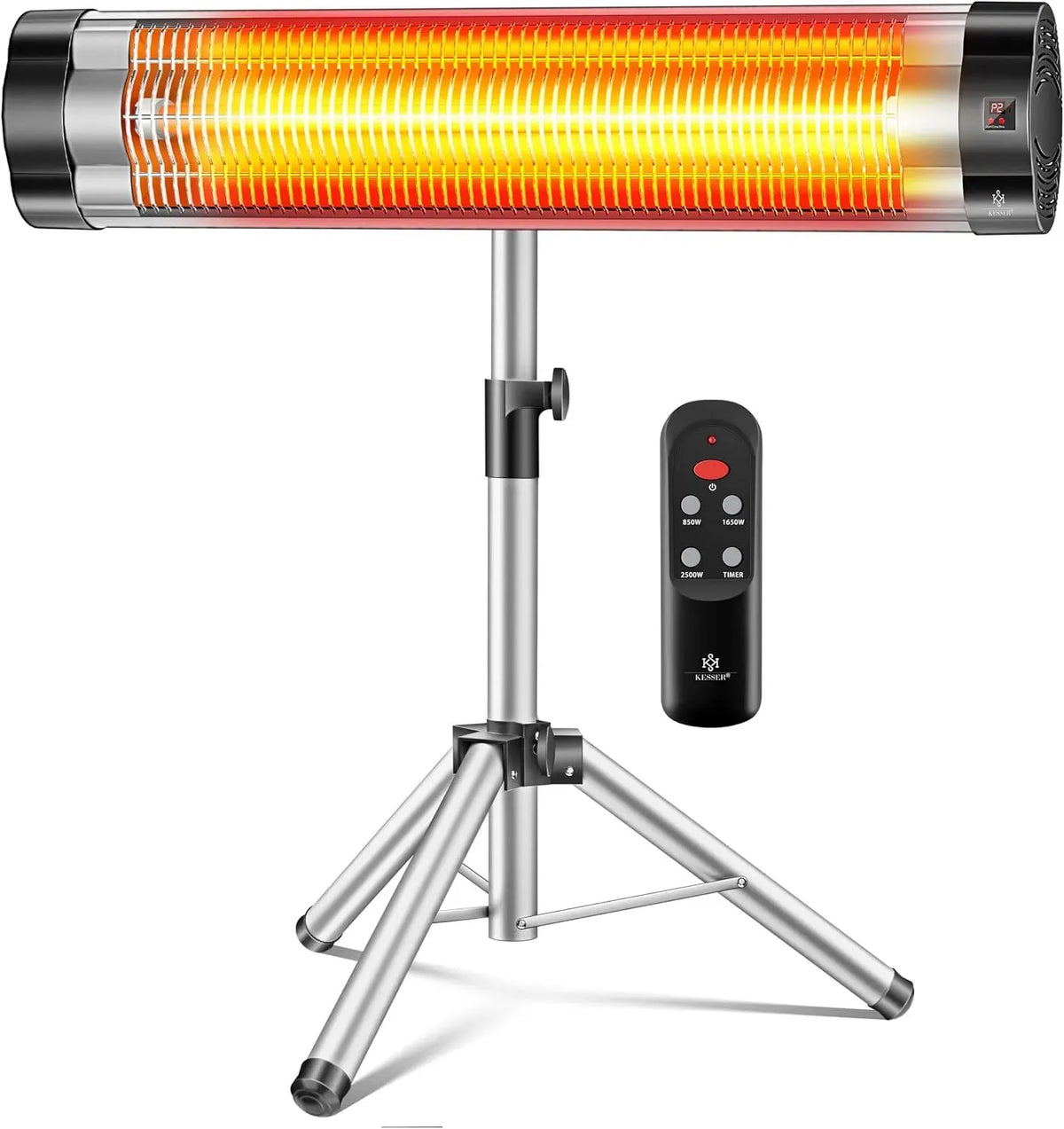 Wickeltischstrahler, Terrassenstrahler, Infrarotstrahler, Terrassenheizer, Quarzstrahler, Heizstrahler, 2500 W, Wärmefunktion