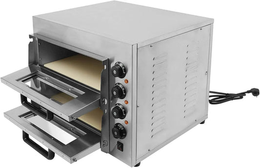 Elektrischer Pizzaofen, 3000 W, Timer, gewerblich, Edelstahl