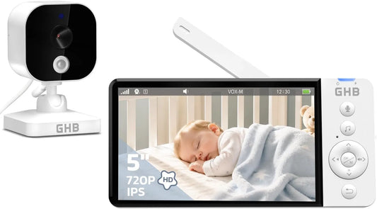 720P Max.168h Babyphone, Kamera, Babyüberwachungsgerät, IPS-Panel, 2 Temperaturzonen, kabellos, GHB