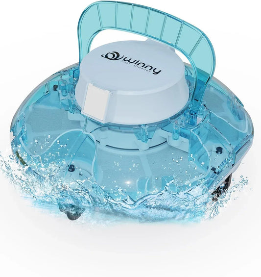 POOL CLEANER, Poolroboter, Poolsauger, Akku, Poolreinigungsroboter, Poolreiniger, 60 m, kabellos, Weiß, für Aufstellpools bis 60 m², WINNY POOL