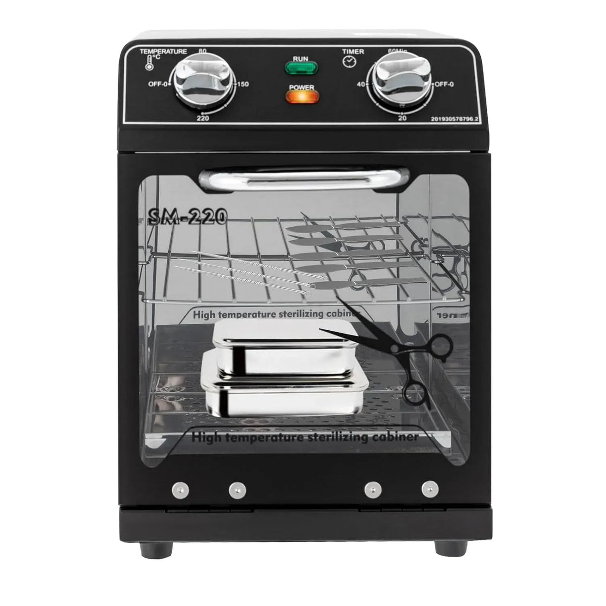 Friseursalon, Fusspflegestudios, für Heißluftsterilisator Autoklav, Hochtemperatur-Sterilisator Desinfektion Trockene Sterilisation 8 Liter, 600W