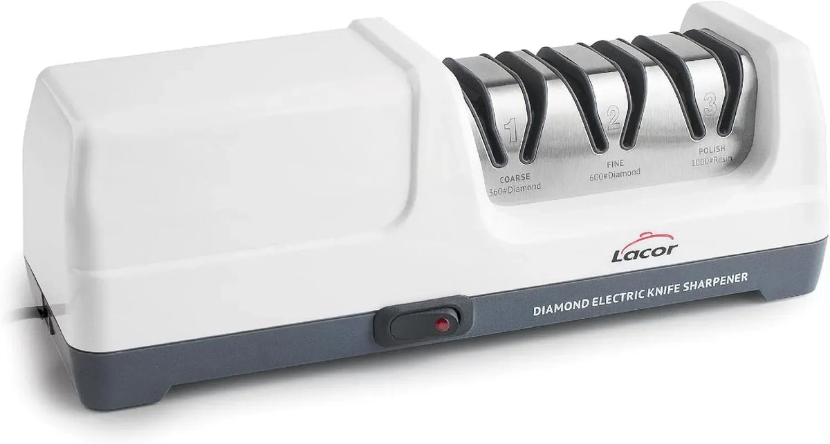 Drei Messerschärfer, mit, Lacor 69432, elektrisch 18 W, 3 Stufen