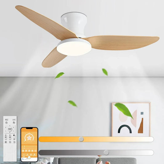 Ventilator, 107cm, 30 W, leise, Ventilator zur Luftzirkulation, 107cm Deckenventilator mit Beleuchtung und Fernbedienung