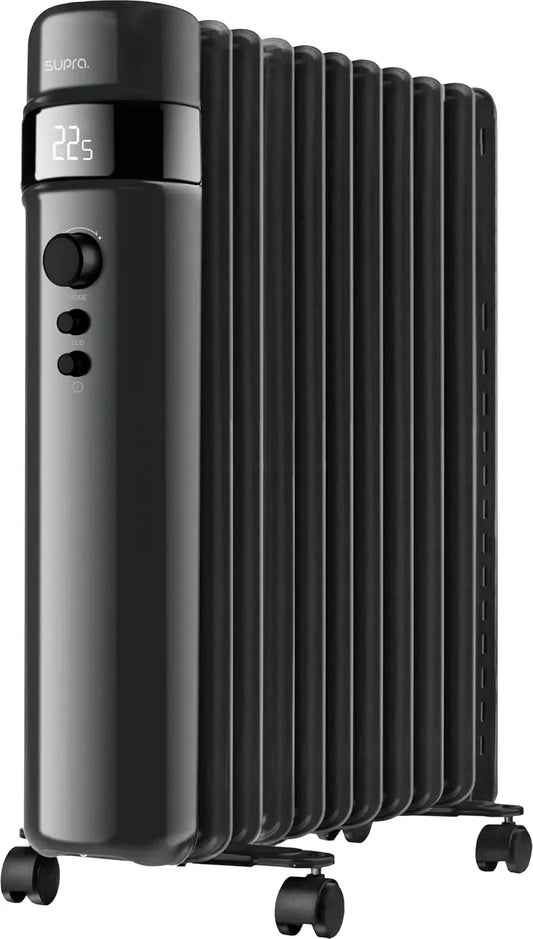 OREA 2500 2500-1500W Elektroheizung, elektrische Ölheizung, 1500 W, Timer, Digitalanzeige, 2 Temperaturzonen, Wärmefunktion, Schwarz, SUPRA OREA