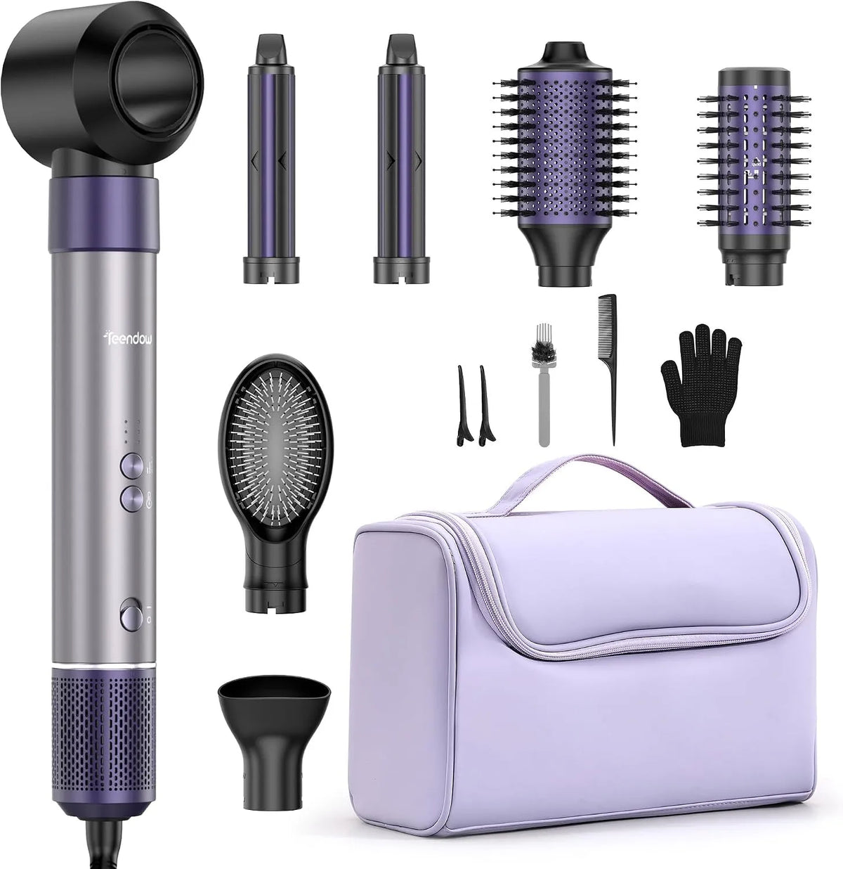 Wäschetrockner, Teendow 7-in-1, Trockner für Wäsche, Ionen-Haartrockner, Airstyler Haarstyler Set mit Tragetasche