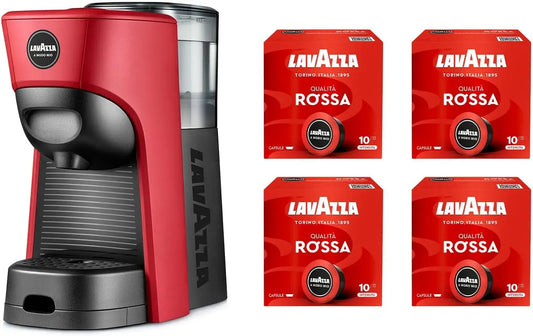 Espressomaschine, 0,6 L, 60 Hz, 1450 W, 240 V, A Modo Mio Tiny Eco Rote Kaffeemaschine mit 64 Kapseln
