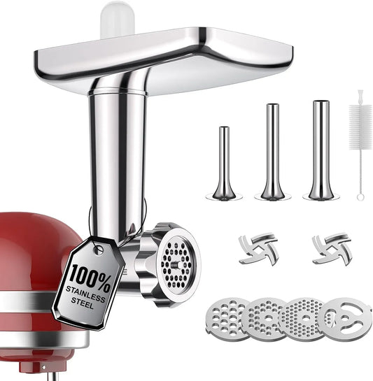 KitchenAid Gerätezubehör, Edelstahl, Ersatzteil und Zubehör, GVODE Edelstahl-Fleischwolf-Aufsatz für Zubehör
